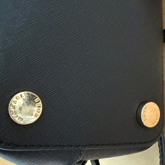 Michael Kors Black Leather Backpack Sleek Minimalist Design - Picture 2 of 10